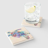 Meeresschildkröte Steinuntersetzer (Seitenansicht)