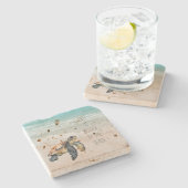 Meeresschildkröte Steinuntersetzer (Seitenansicht)