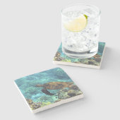 Meeresschildkröte Steinuntersetzer (Seitenansicht)