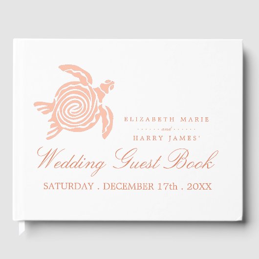 Meeresschildkröte, Strand mit weichem Korallenriff Gästebuch (Vorderseite)