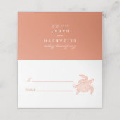 Meeresschildkröte, Strand mit weichem Korallenriff Platzkarte (Außenseite Aufgefaltet)