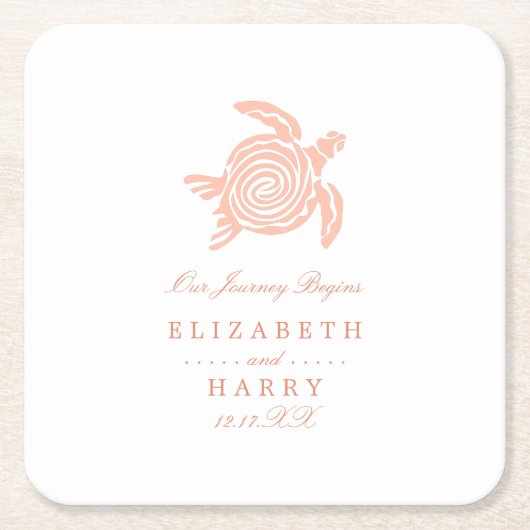 Meeresschildkröte, Strand mit weichem Korallenriff Rechteckiger Pappuntersetzer (Vorderseite)