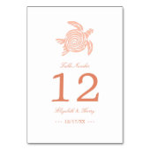 Meeresschildkröte, Strand mit weichem Korallenriff Tischnummer (Vorderseite)