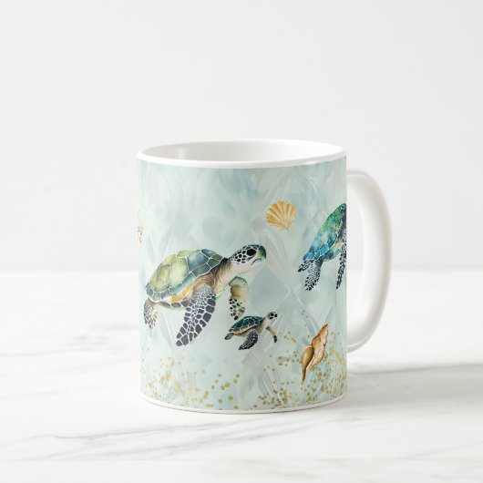 Meeresschildkröte-Tasse Kaffeetasse (VorderseiteRechts)