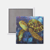 Meeresschildkröte, Texturkunstmagnete Magnet (Vorderseite/Rückseite)