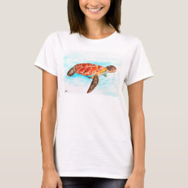 Meeresschildkröte Tier Aquarellmeere Urlaub T-Shir T-Shirt