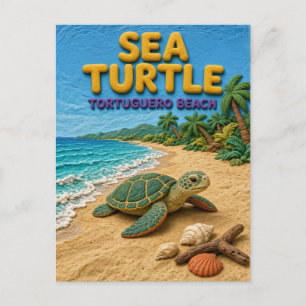 Meeresschildkröte Tortuguero Beach Moderne KlayKoo Postkarte