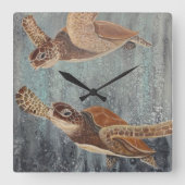 Meeresschildkröte tropisches Thema Seewall Uhr (Vorderseite)