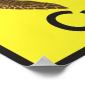 Meeresschildkröte Überqueren Vorsichtskarte Poster (Ecke)