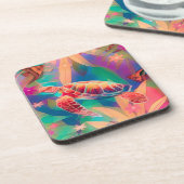 Meeresschildkröte und Angelfische Getränkeuntersetzer (Linke Seite)