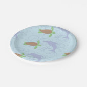 Meeresschildkröte und Delphin Pappteller (Schrägansicht)