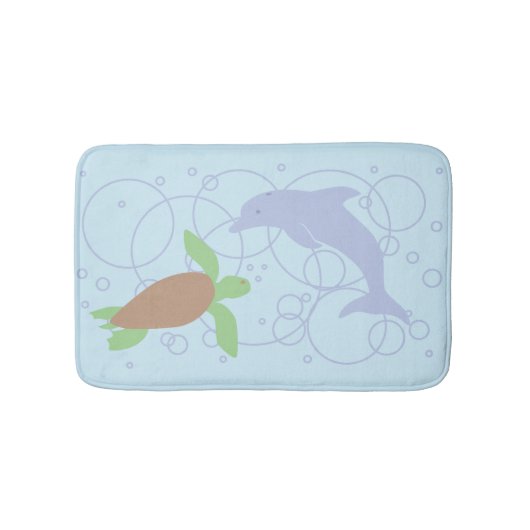 Meeresschildkröte und -Dolphin Badematte (Vorderseite)