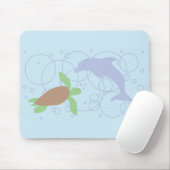 Meeresschildkröte und -Dolphin Mousepad (Mit Mouse)