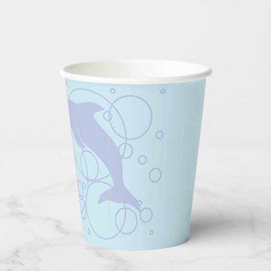 Meeresschildkröte und Dolphin Paper Cup Pappbecher (Rückseite)
