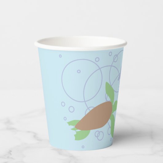Meeresschildkröte und Dolphin Paper Cup Pappbecher (Vorderseite)