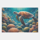 Meeresschildkröte und -koralle geschenkpapier set (Vorderseite 2)