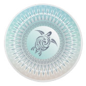 Meeresschildkröte und Mandala Nautic Keramikknauf (Vorderseite)