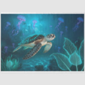 Meeresschildkröte und Quallen Seidenpapier (Vorderseite)