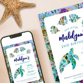 Meeresschildkröte unter dem Meer - Einladung zum G