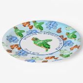 Meeresschildkröte unter dem Meer Themenbabydusche Pappteller (Schrägansicht)