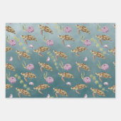 Meeresschildkröte unter einem tiefen Grünen Meer Geschenkpapier Set (Vorderseite 2)