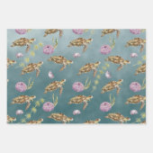 Meeresschildkröte unter einem tiefen Grünen Meer Geschenkpapier Set (Vorderseite)