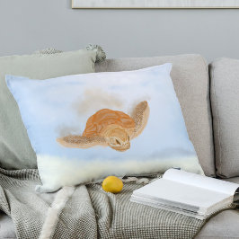 Meeresschildkröte unter Wasser. Dekokissen