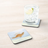 Meeresschildkröte unter Wasser. Getränkeuntersetzer (Rechte Seite)