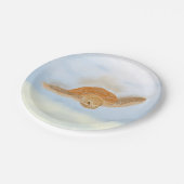 Meeresschildkröte unter Wasser. Pappteller (Schrägansicht)