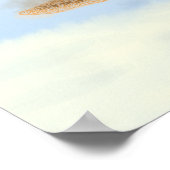 Meeresschildkröte unter Wasser. Poster (Ecke)