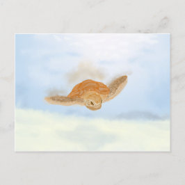 Meeresschildkröte unter Wasser. Postkarte