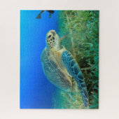 Meeresschildkröte unter Wasser Puzzle (Vertikal)