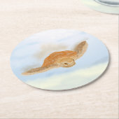 Meeresschildkröte unter Wasser. Runder Pappuntersetzer (Angewinkelt)