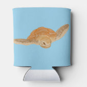 Meeresschildkröte unter Wasser - transparent. Dosenkühler (Rückseite)