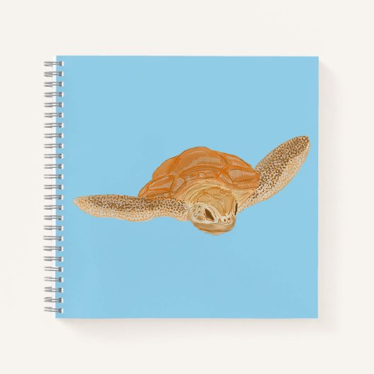 Meeresschildkröte unter Wasser - transparent. Notizblock (Vorderseite)