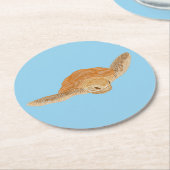 Meeresschildkröte unter Wasser - transparent. Runder Pappuntersetzer (Angewinkelt)