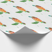 Meeresschildkröte Unterhalb des Meeres Wasserfarbe Geschenkpapier (Ecke)