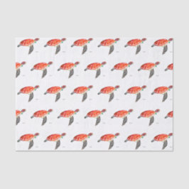 Meeresschildkröte Unterhalb des Meeres Wasserfarbe Seidenpapier