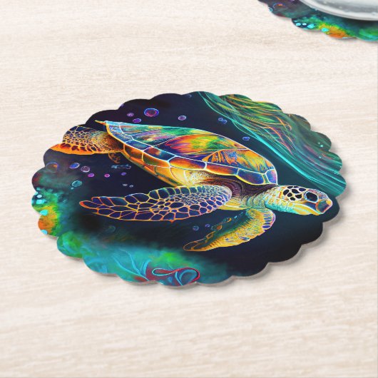 Meeresschildkröte Untersetzer (angewinkelt)