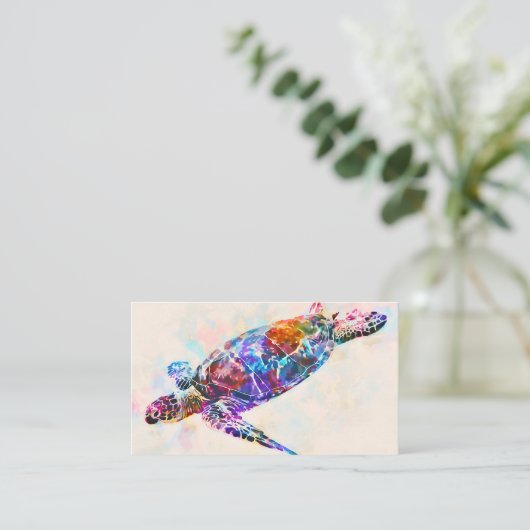 Meeresschildkröte Visitenkarte (Stehend Vorderseite)