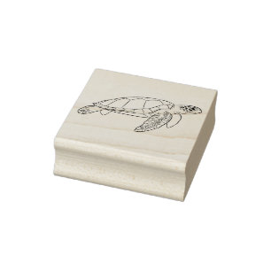 Meeresschildkröte von der Seite Gummistempel