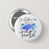 Meeresschildkröte Wasserfarbe ich Button (Vorne & Hinten)