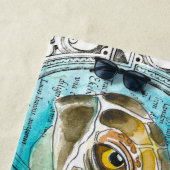 Meeresschildkröte Wasserfarbe Vintage Karte weiß Strandtuch (Beispiel)