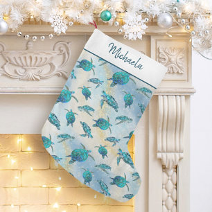 Meeresschildkröte Weihnachten Tropische Strand Fun Kleiner Weihnachtsstrumpf