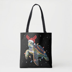 Meeresschildkröte Weihnachtslichter Lustige Santa  Tasche