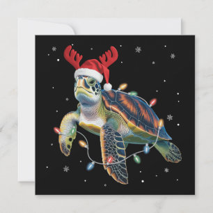 Meeresschildkröte Weihnachtslichter Lustige Weihna Feiertagskarte