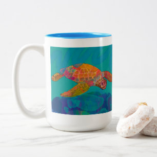Meeresschildkröte, zwei Tasse