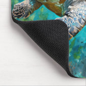 Meeresschildkröten-Algen und Korallenmalerei Mousepad (Ecke)