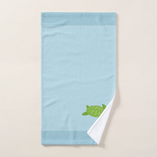 Meeresschildkröten auf aquamarinem Minzgrün Badetu Badhandtuch Set (Handtuch)