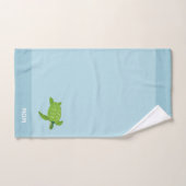 Meeresschildkröten auf aquamarinem Minzgrün Badetu Badhandtuch Set (Handtuch)